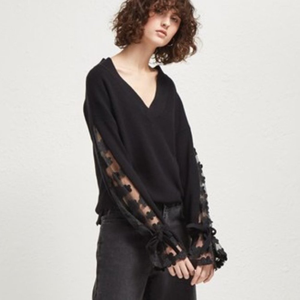 NWT French Connection Women's Caballo Lace Knit Sweater